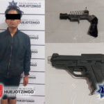 Policías Municipales de Huejotzingo detienen a dos sujetos con armas hechizas