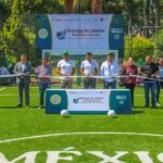Con respaldo del Gobierno Federal y Estatal, Roberto Solís inaugura cancha de fútbol en el zócalo de Huejotzingo